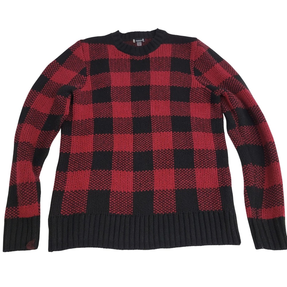 Smartwool Men's Cozy Lodge Buffalo Check Plaid Wool Blend Crew Neck Sweater Sz M